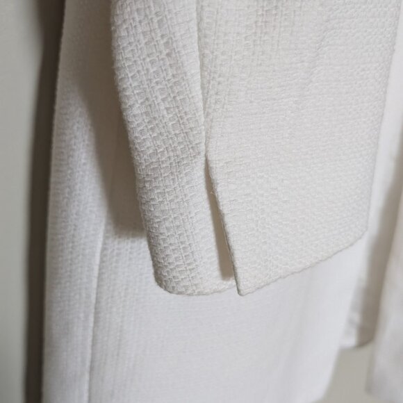 LOUBEN White 100% Cotton Coat No Collar Women's Size 4 - Picture 6 of 8